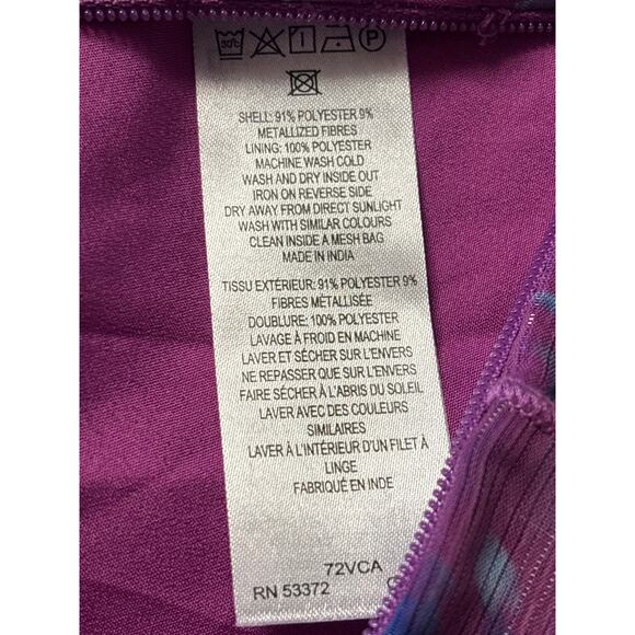 French Connection Aden Bai Floral Ruffle Peplum Tank Blouse Sz 4 Purple Feminine - Picture 4 of 5